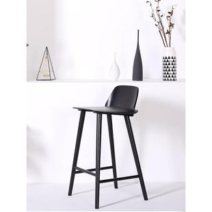 实木酒吧椅实木酒吧凳酒吧收银凳椅子简单时尚靠背高凳白橡木酒吧