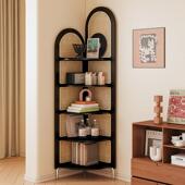 三角拐角置物架覆古家用客厅角落转角墙角柜中古床边实木收纳柜子