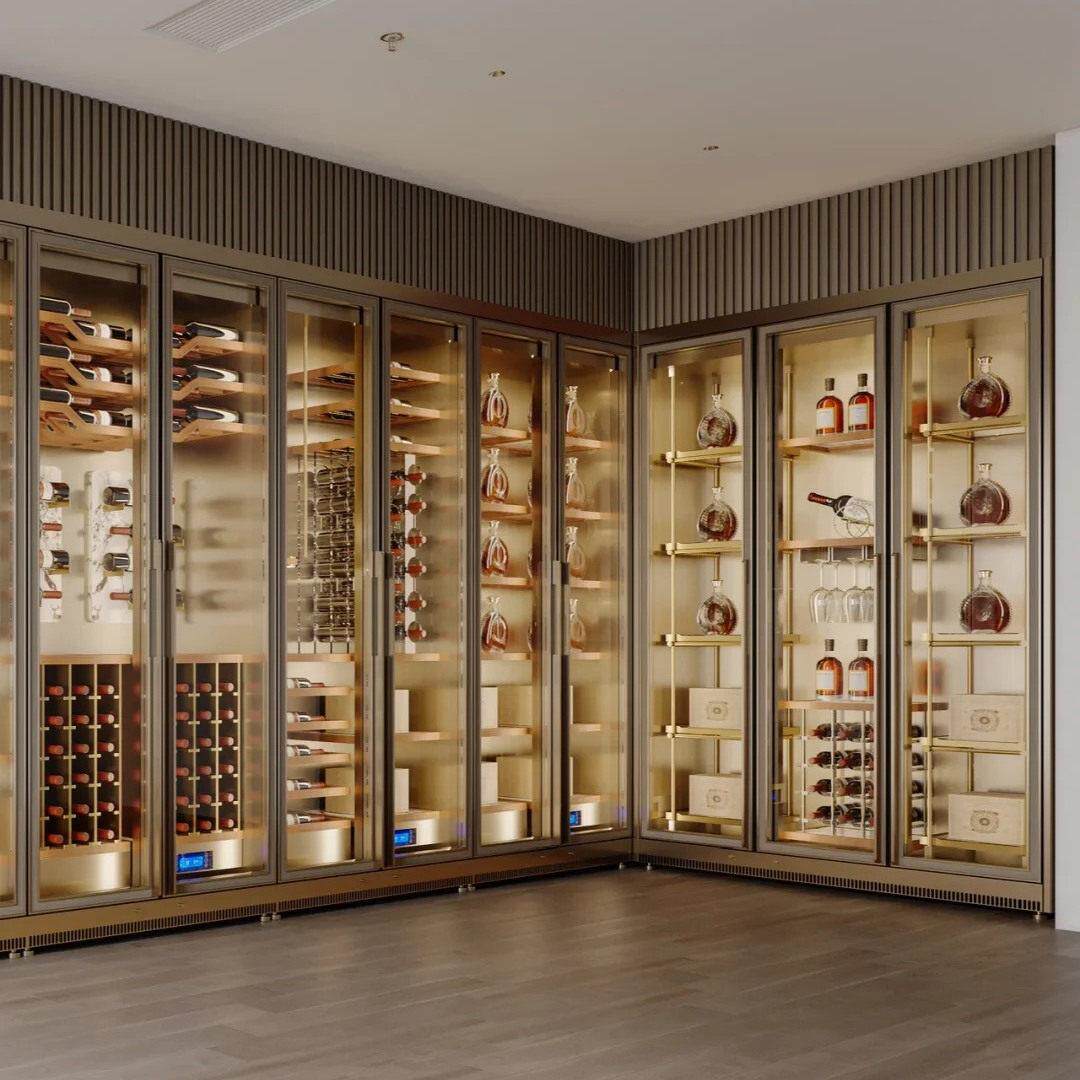 现代高端不锈钢恒温酒柜雪茄柜茶叶柜红酒柜别墅家用展示柜定制