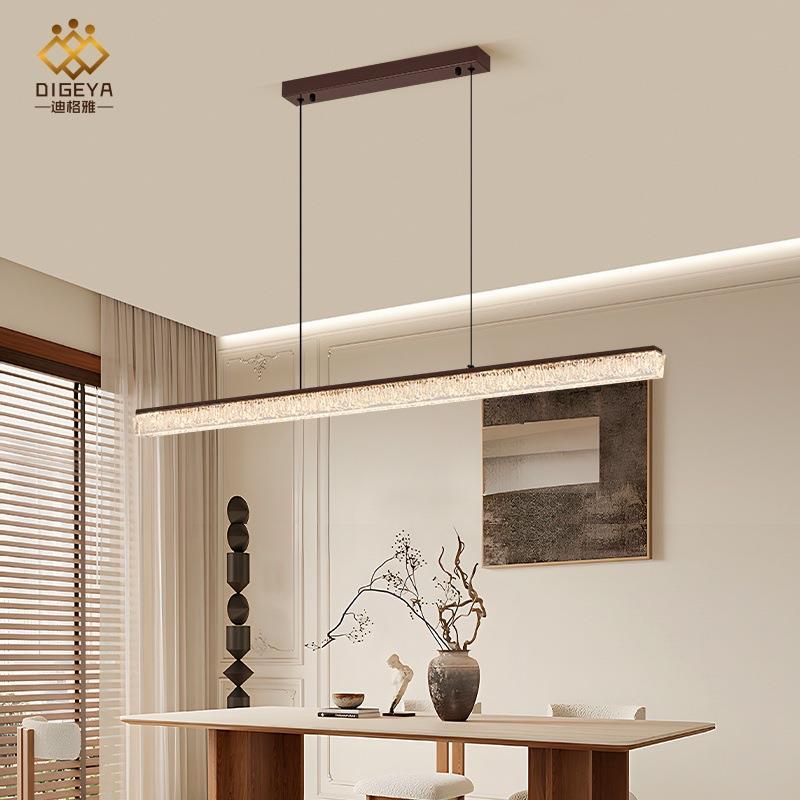 迪格雅中古简约餐厅吊灯餐桌意式极简长条一字高级感吊灯智能灯具