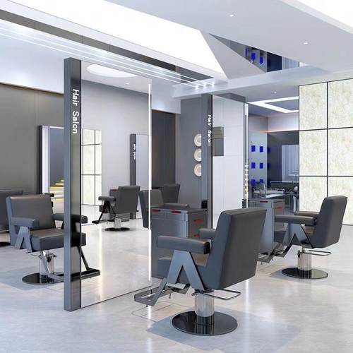 网红理发店镜子发廊专用剪发落地美发店双面镜台烫染镜一体简约