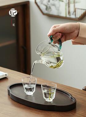 中式茶具手工雅宋执壶公道杯茶漏一体高颜值高硼硅耐热玻璃小茶壶
