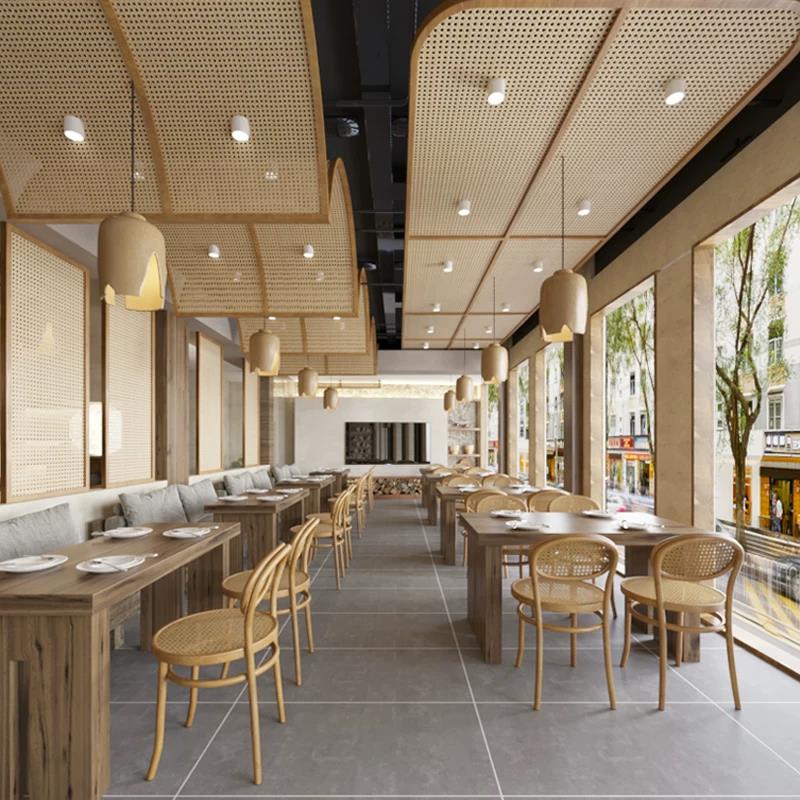 专业定制藤编吊顶竹编屏风隔断墙面装饰相框餐饮民宿侘寂风覆古