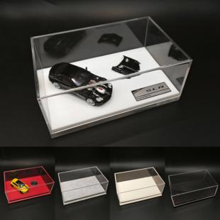 1:64比例双车展示盒压克力防尘minigt保护盒中底多美卡合金