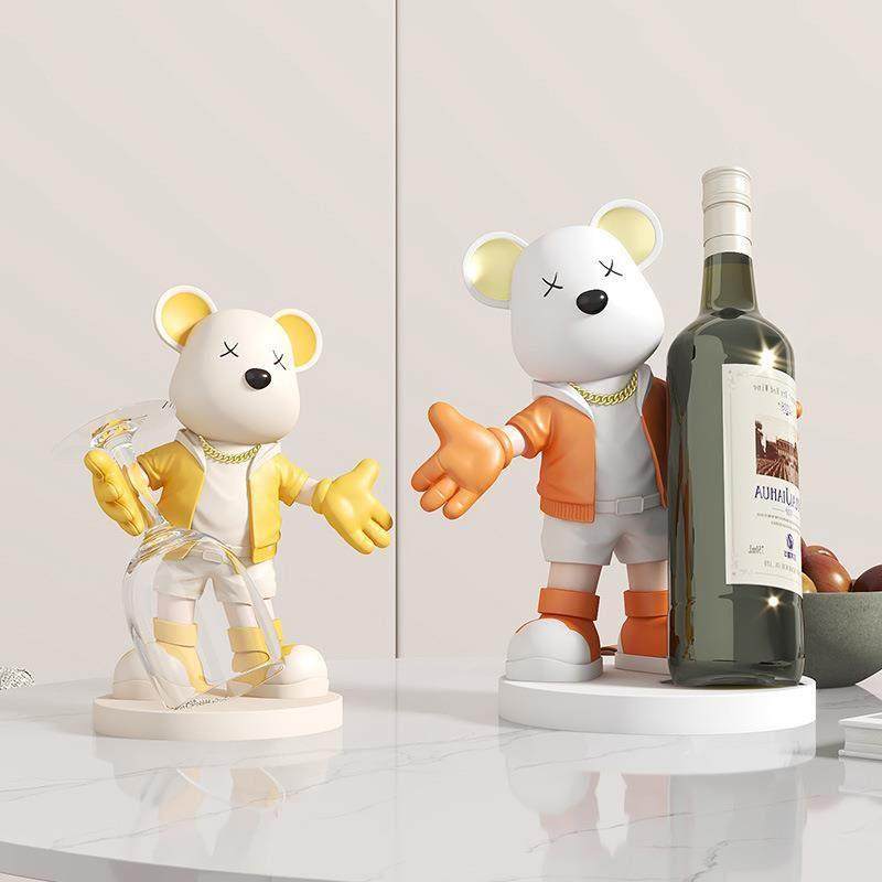 创意迎宾熊红酒架酒柜装饰品摆件轻奢高档家居客厅玄关餐边柜摆设,家居饰品,装饰摆件,淘宝优惠券,粉丝福利购,淘宝优惠卷
