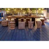 北欧几何实木木墩凳子椅子酒店民宿原木矮凳圆凳家用茶几凳子墩子