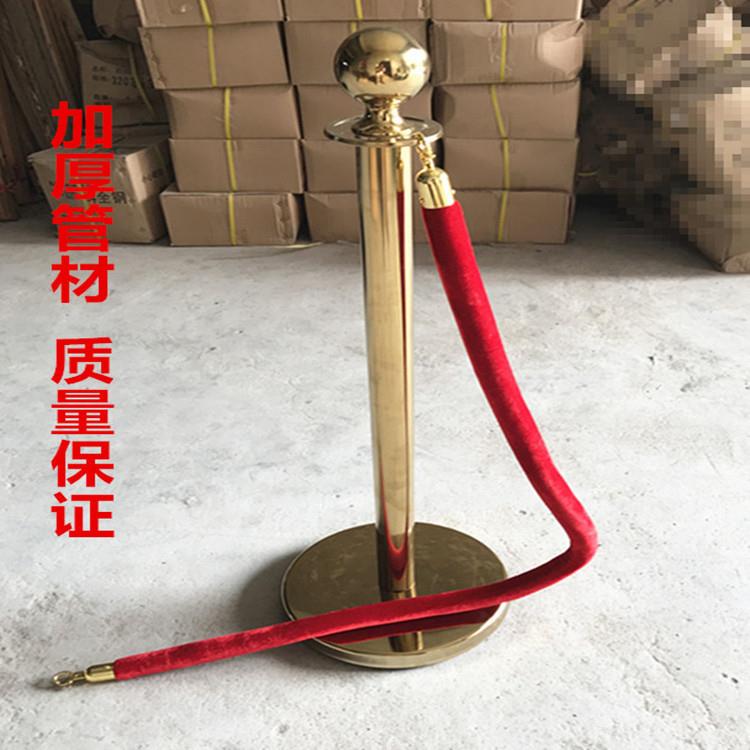 不锈钢礼宾杆挂绳圆球栏杆座警戒线隔离带钛金色迎宾柱银行隔离