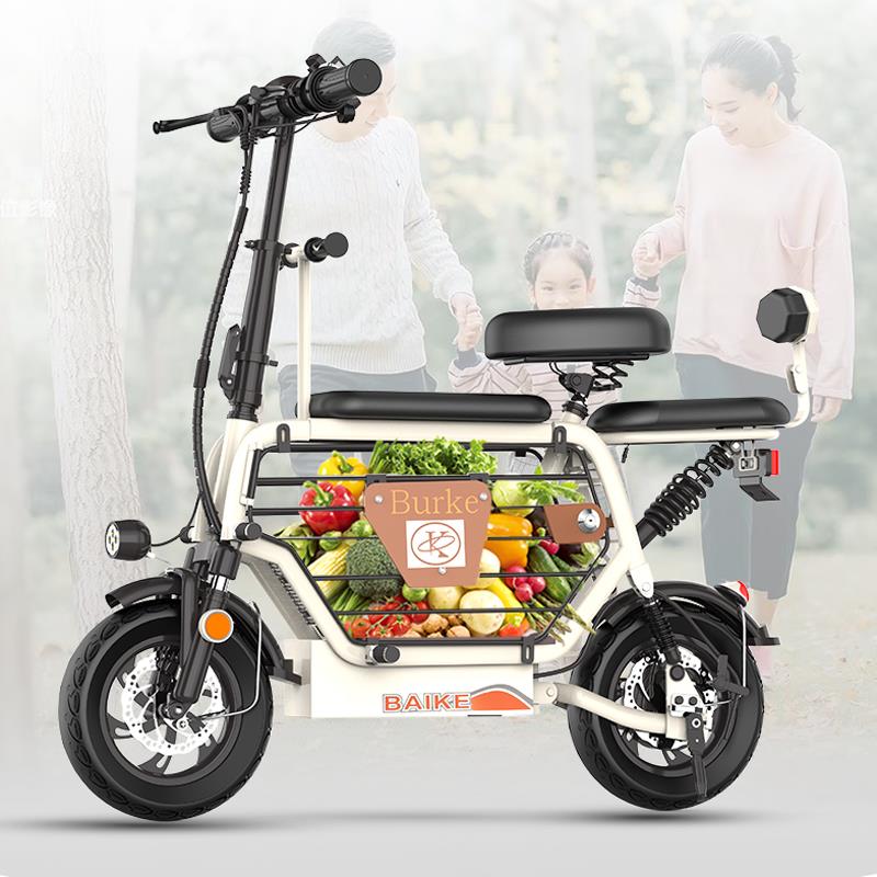 小型电动滑板车女迷你亲子电瓶车母子三人座接送孩子带娃遛宠物