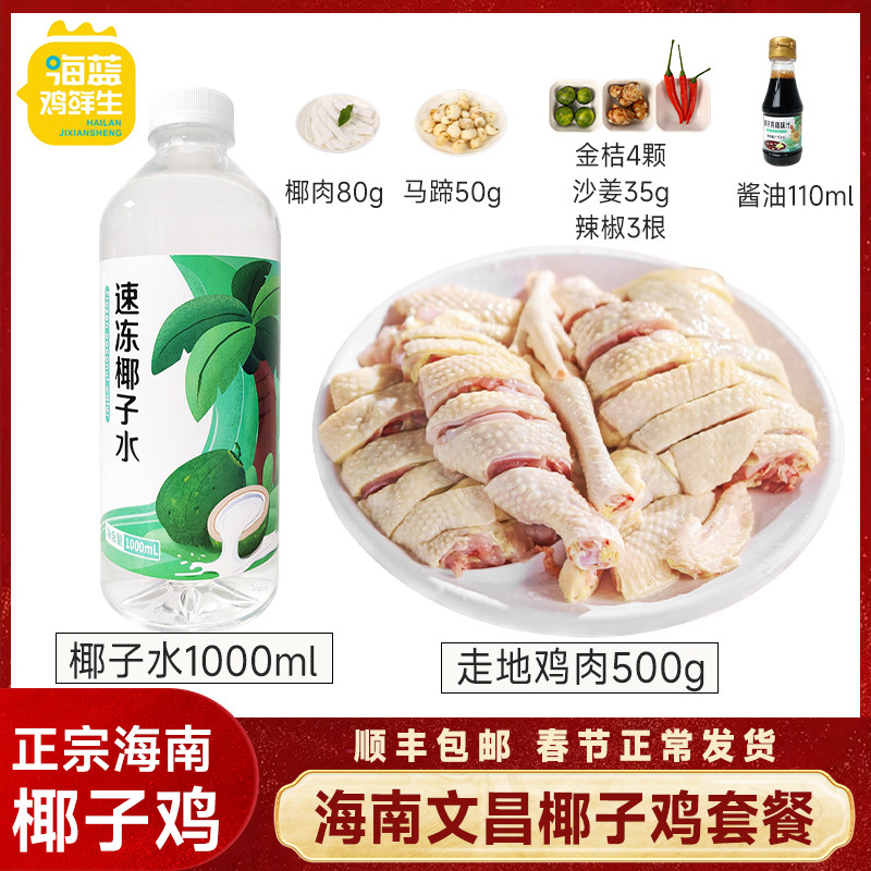海蓝鸡鲜生海南椰子鸡配料全套餐2-3人份 文昌鸡走地鸡汤火锅食材