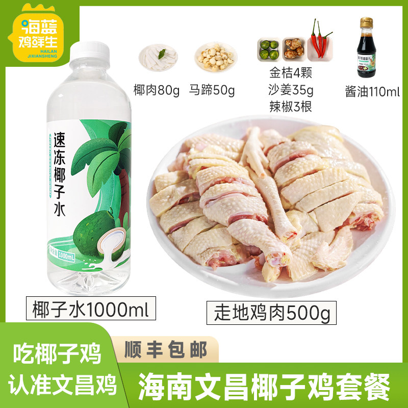 海蓝鸡鲜生海南椰子鸡配料全套餐2-3人份 文昌鸡走地鸡汤火锅食材