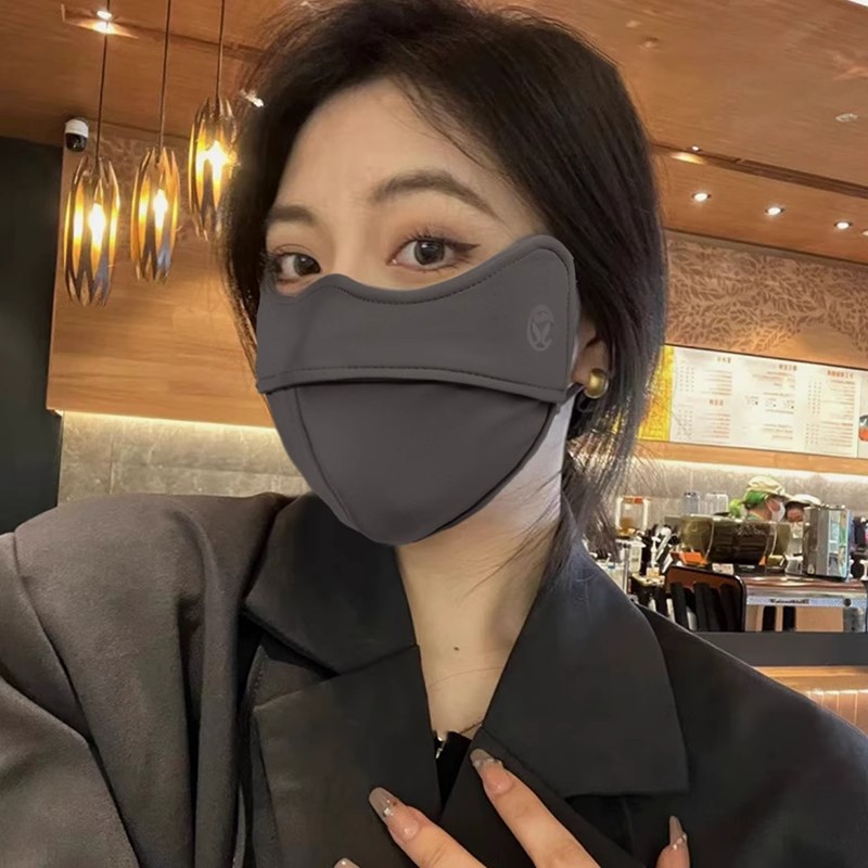 秋冬保暖口罩女3D立体高颜值新款防寒抗风骑车加绒面罩护眼角脸罩