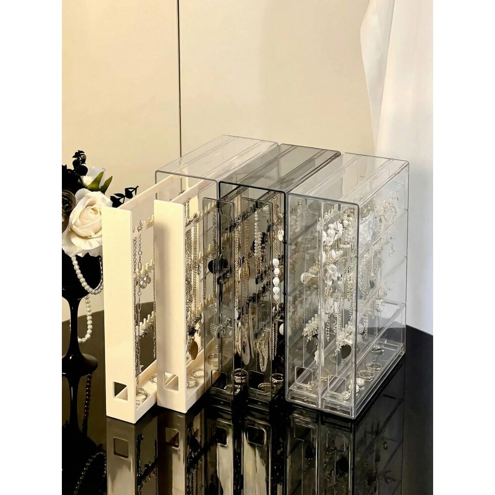 耳环首饰展示架项链挂架耳饰防尘挂式手饰品收纳盒神器亚克力立式