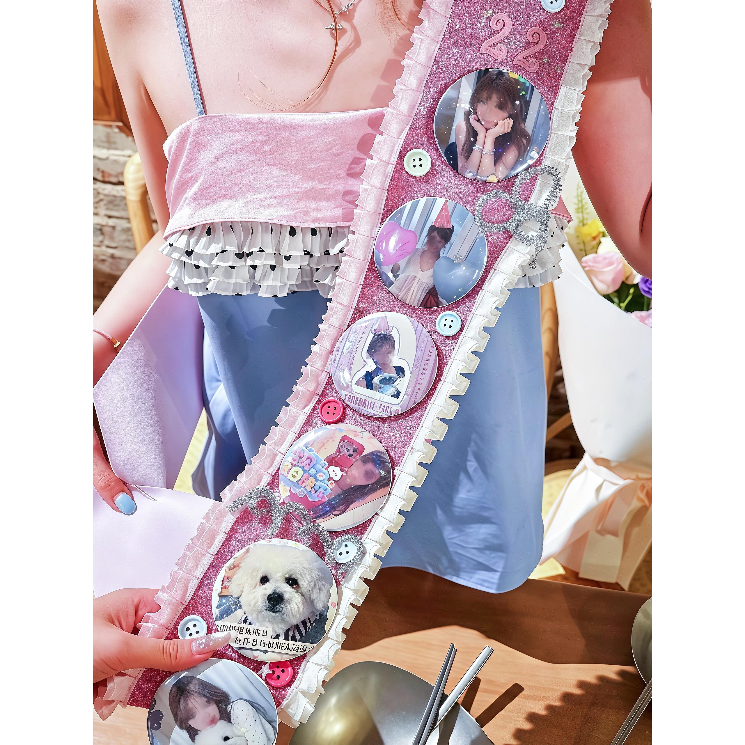 生日绶带胸花diy手工材料包拍照出片道具装饰追星演唱会应援物料