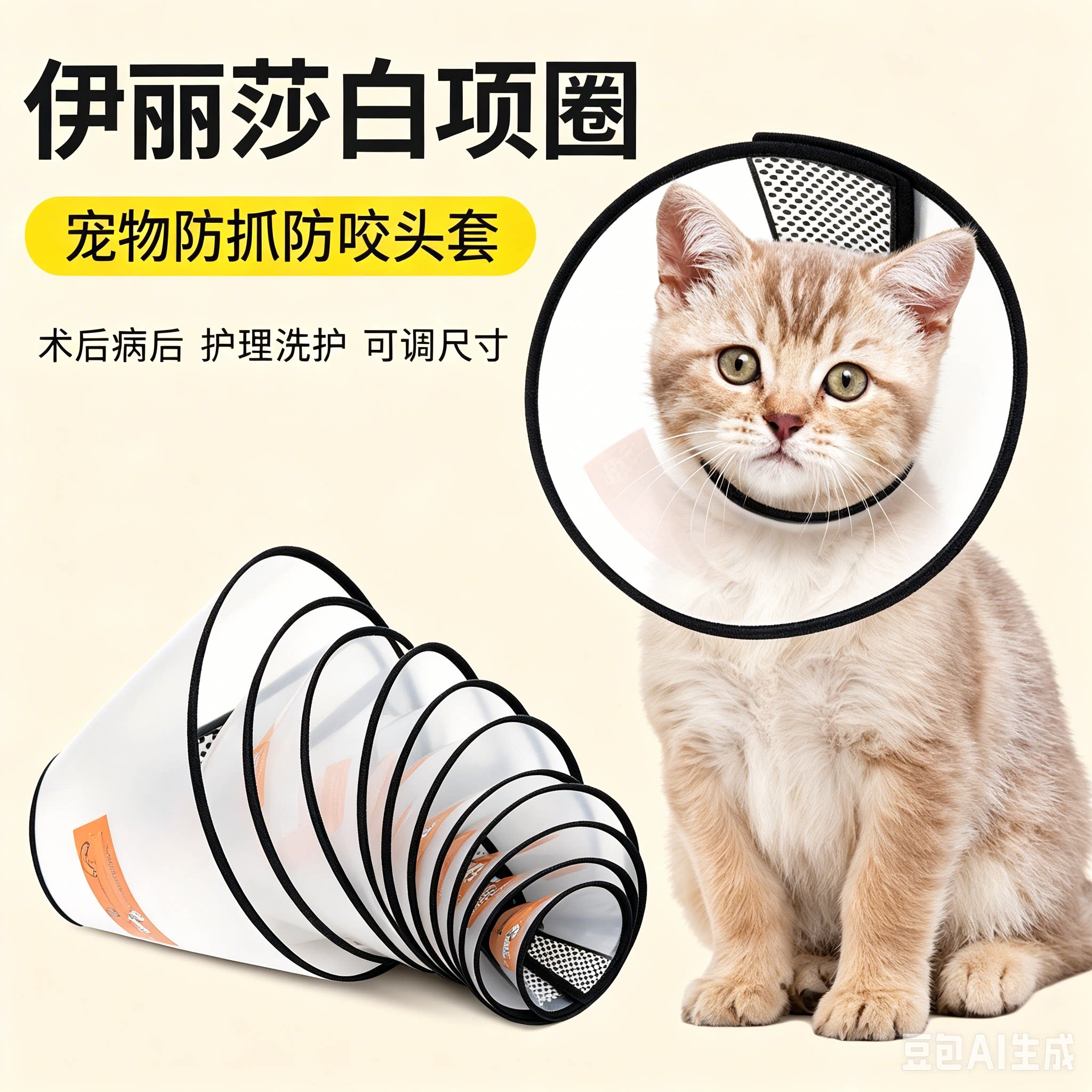 宠物猫狗项圈脖套防舔圈美容圈防咬绝育项圈防咬圈伊丽莎白圈头套