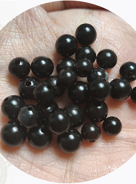 单颗真品纯黑牛角天然羊角手串手链散珠文玩饰品diy搭配饰配件