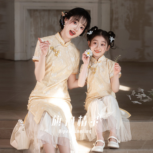 民国风女童旗袍2025新款儿童国风小女孩童装新中式母女亲子装秋季