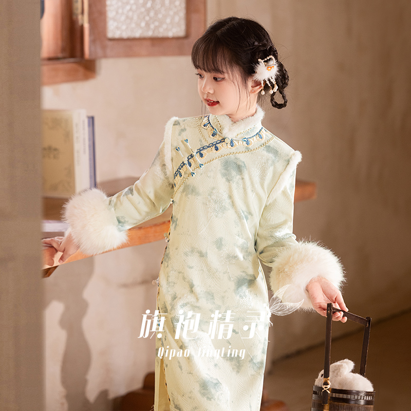 儿童冬季旗袍女童加厚国风连衣裙