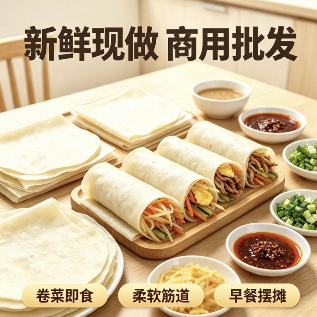 【小尺寸】商用摆摊夜市水烙馍卷饼烫面单饼卷烧烤春饼素菜卷烤鸭