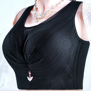 大码文胸薄款全罩杯背心式抹u胸聚拢收副乳内衣胖mm女防走光200斤