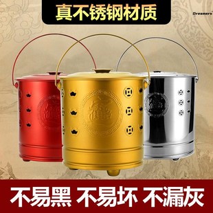 烧钱纸火盆烧金桶不锈钢烧纸桶大号元宝桶家用室内无烟烧经加厂家