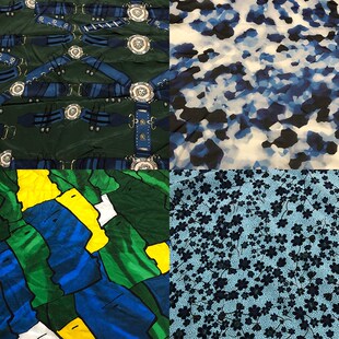 蚕之语A6841-A6860#真丝面料花色双绉斜纹N绸雪纺纱建宏零布料按