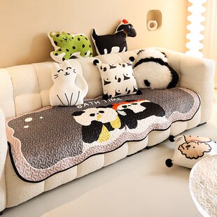 新款卡通不规则沙发垫居家布艺四季通H用防滑坐垫子直排三人盖巾
