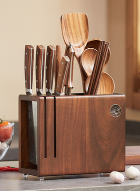 2022新款实木置刀架筷架筷笼一体家用厨房刀座台面摆件菜刀置物架