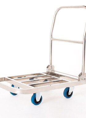 托士达不锈钢方管手推车平板车拖车钢板车拉货车折叠小推车搬运车