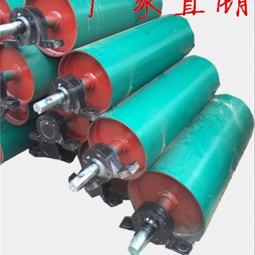 传动改向辊轮主动被动包胶辊筒无动力辊筒定做输送机矿用包胶辊筒