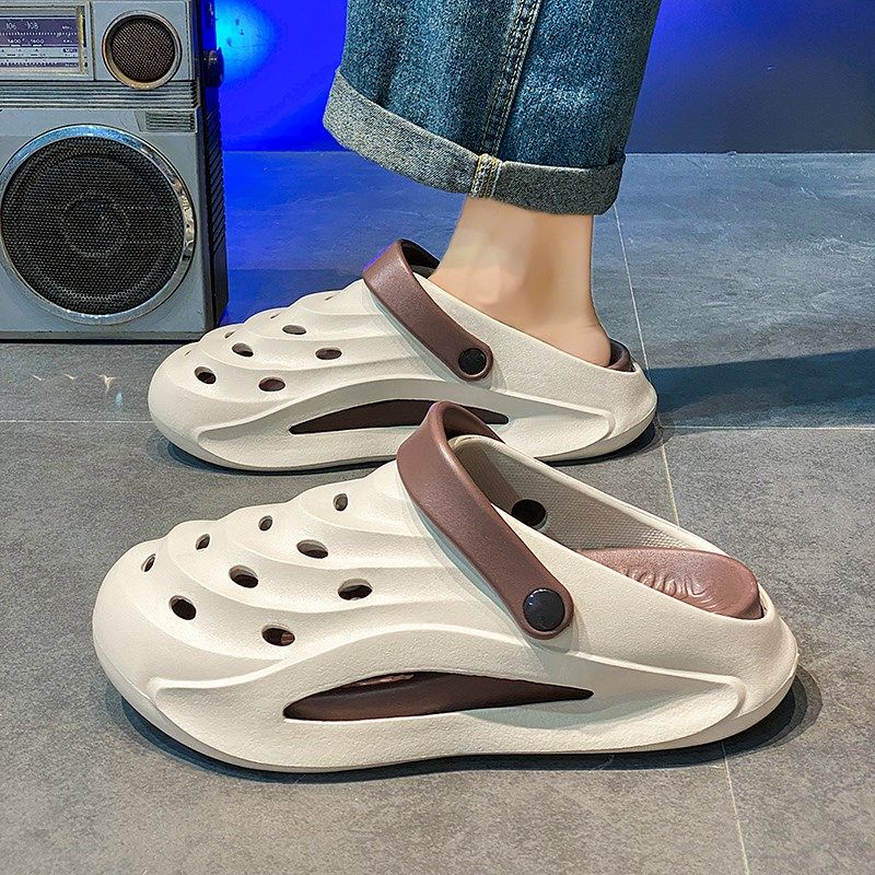 洞洞鞋男夏季外穿防滑青少年厚底运动凉拖户外踩屎感大码沙滩凉鞋