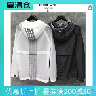 防晒服男潮牌tb超薄透气皮肤衣宽松休闲连帽夏季 轻薄防晒衣帅气潮