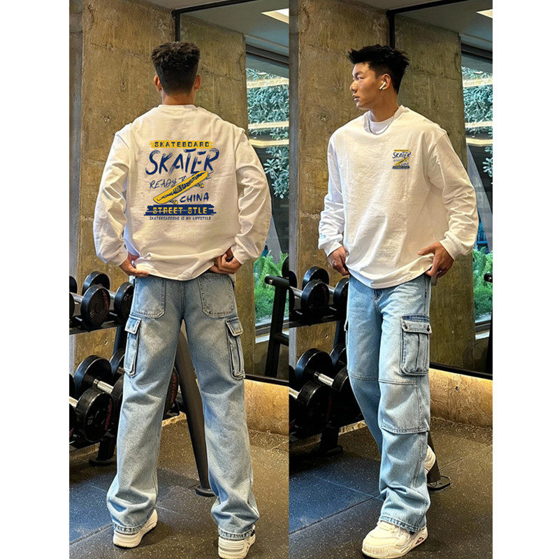 美式潮牌痞帅小领口设计感T恤