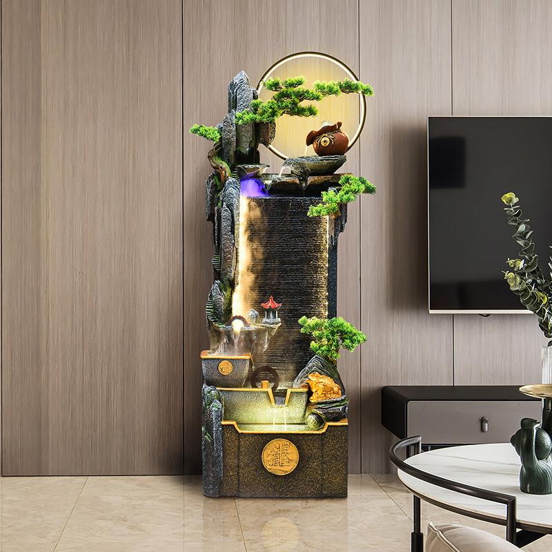 日进斗金招财风水轮假山喷泉流水摆件办公室电视柜旁乔迁开业送礼