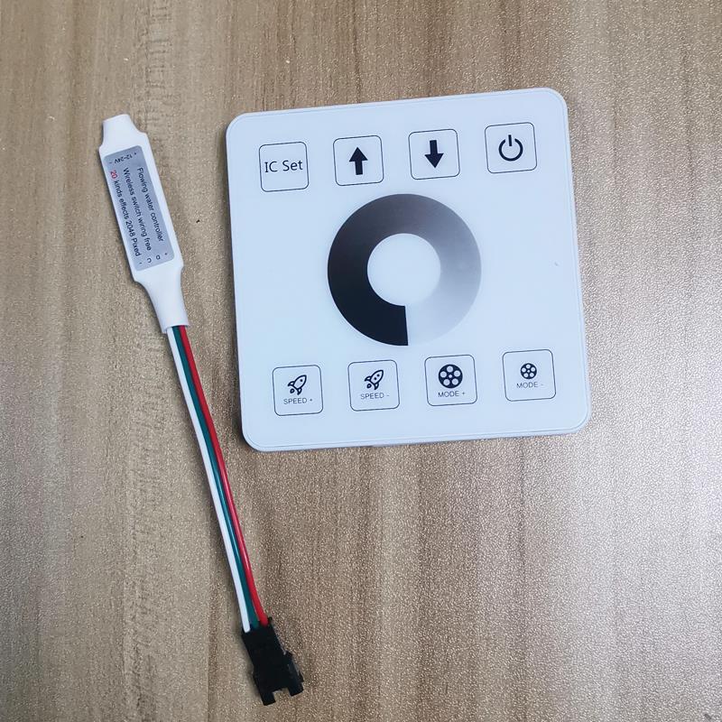 追光流水灯带控制器led线形灯回流跑马流星RF无线86面板开关24v