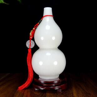 天然玉葫芦摆件白玉福禄平安家居办公室玄关酒柜中式装饰工艺摆设