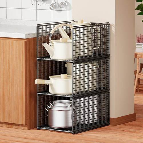 厨房多功能家用整理收纳杂物架微波炉烤箱放置架锅具碗盆储物架