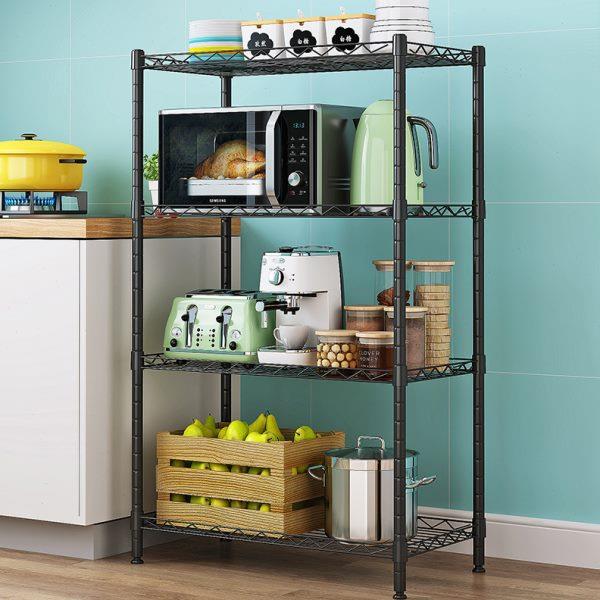 甄选厨房置物架落地式多层微波炉架收纳架子多功能烤箱锅架货架储