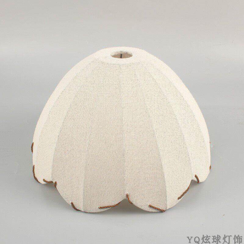 中式吊灯麻布灯罩落地灯台灯罩 复古餐厅元宝圆形钓鱼灯具灯罩