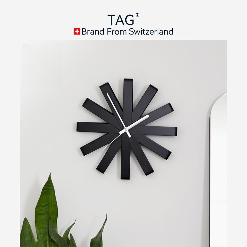 瑞士TAGH挂钟北欧轻奢装饰挂钟客饭厅创意挂墙钟表简约现代艺术钟
