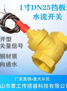 DN25 1寸水流讯号流量开 关感应感测器带止回阀功能挡板开 关