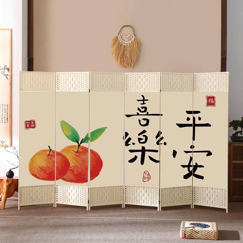 白色屏风隔断简约现代客厅卧室家用办公室房间可折叠移动装饰玄关