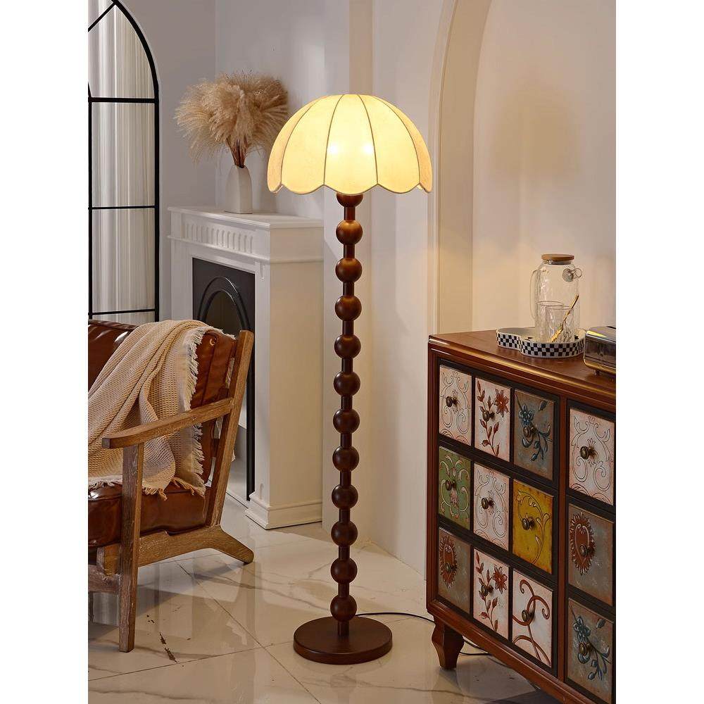 法式中古落地灯客厅沙发边氛围灯覆古侘寂风卧室落地台灯2024新款