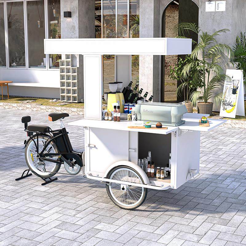 网红摆摊车倒骑三轮车商用手推车美食小吃夜市摆摊多功能助力餐车