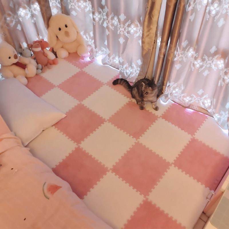 房间地毯地垫卧室女孩出租屋全铺大面积拼接毛绒垫子床边毯家用,居家布艺,地毯,淘宝优惠券,粉丝福利购,淘宝优惠卷