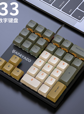 逸祺K33 33键机械数字键盘左手财务会计笔记本电脑数字区小键盘副
