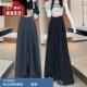 高腰垂感设计感宽松休闲拖地裤 灰色绑带阔腿西装 春季 女2025新款 裤