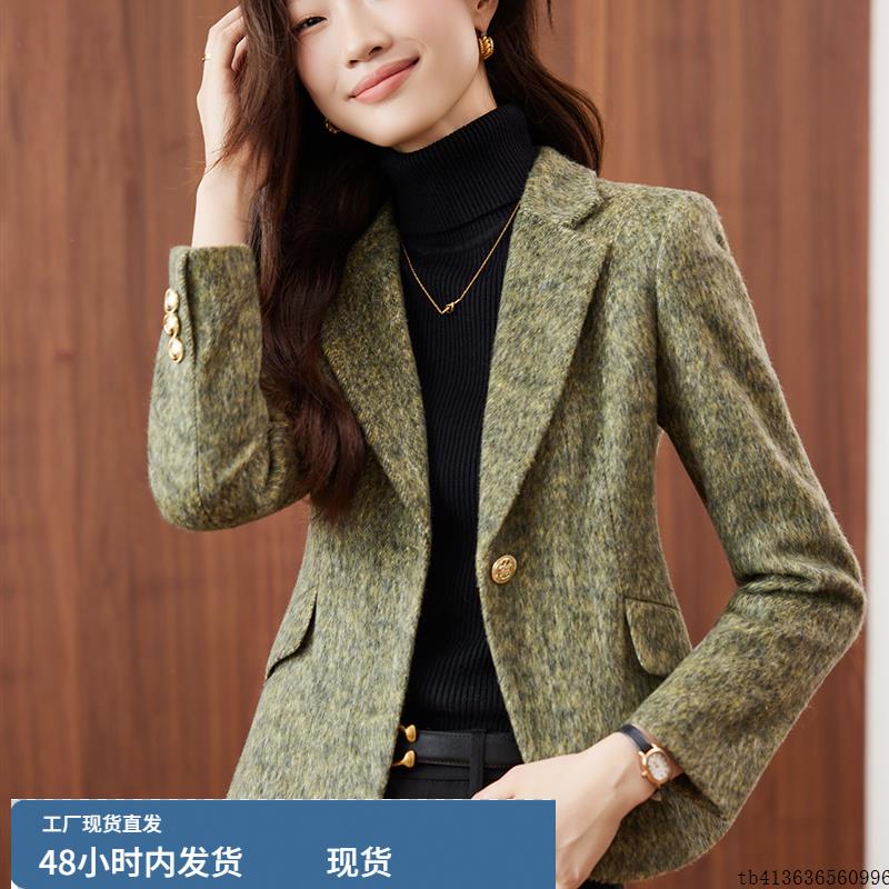 小个子短款毛呢小西装2025年新款秋季韩版修身气质高级感羊毛外套