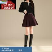 南油风琴百褶裙短裙女春季 高腰a字百搭JK防走光半身裙 2025年新款