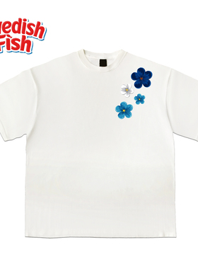 欧美ins风重磅学院风设计感宽松百搭无性别奢潮oversize嘻哈短袖T