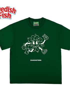 墨绿色！原创小众嘻哈rap欧美大码宽松百搭落肩重磅纯棉短袖T恤